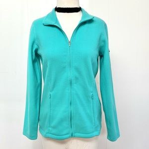 Vintage L.L. Bean Full Zip Sweater Fleece Jacket LL XS  Aqua OFPV4